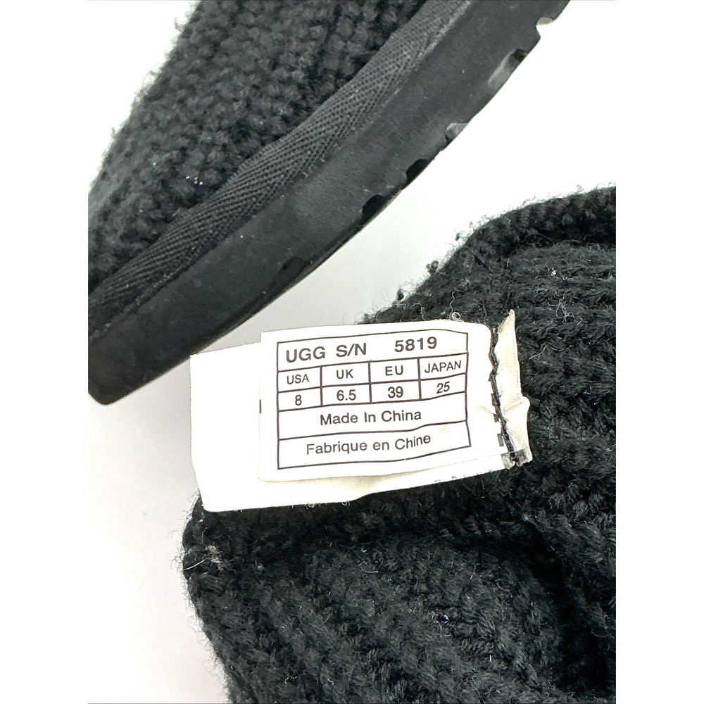 Ugg Black Classic Cardy Sock Boots 5819 Size 8 - Picture 7 of 8